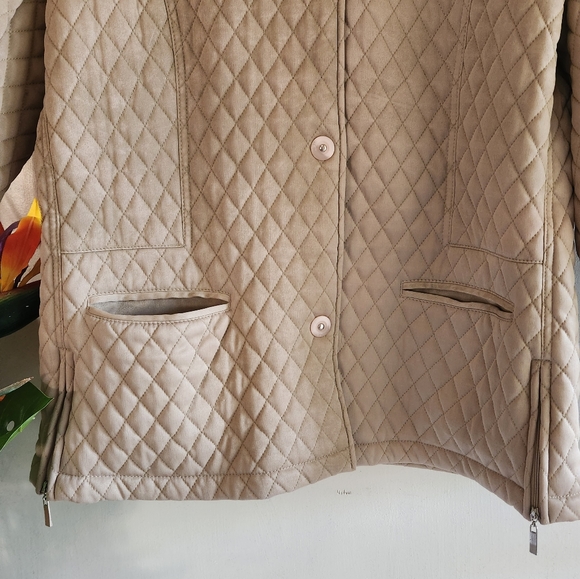 Quilted Tan XL Riding Jacket Giacca Gallery Company - Picture 5 of 16